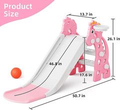 in Toddler Slide – 46. Inch Long Slide, 10-Min Easy Assembly, Foldable Anti-Tip