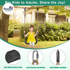 Black Toddler Swing Set – Heavy-Duty High Back Full Bucket Toddler Swing Seat &