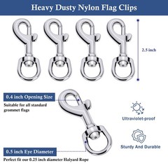 NQ Flag Pole Rope Kit-50FT x 1/4″ Diameter Nylon Flag Pole Halyard Rope with …