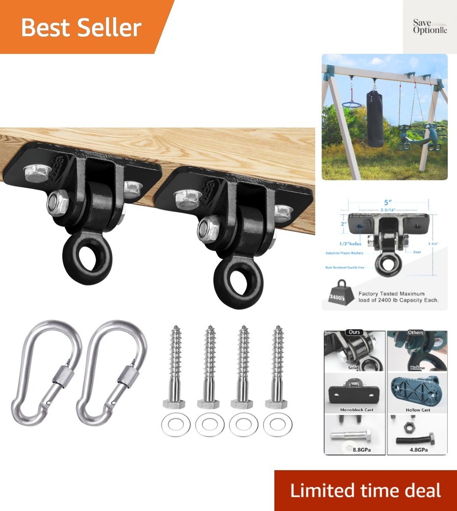 2400 lb Capacity Heavy Duty Swing Hangers for Wooden Sets Playground Porch In…