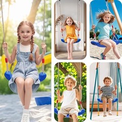 Plastic Swing Seat, Heavy Duty Tree Swing Set Non Slip Playground Swing Blue