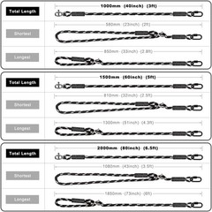 Adjustable Heavy Duty Swing & Hammock Hanging Ropes High Strength 6.5ft, 2-Pack