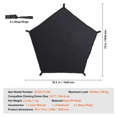 Dome Climber Hammock Accessory for 10ft Climbing Dome 350 lbs Load-Bearing