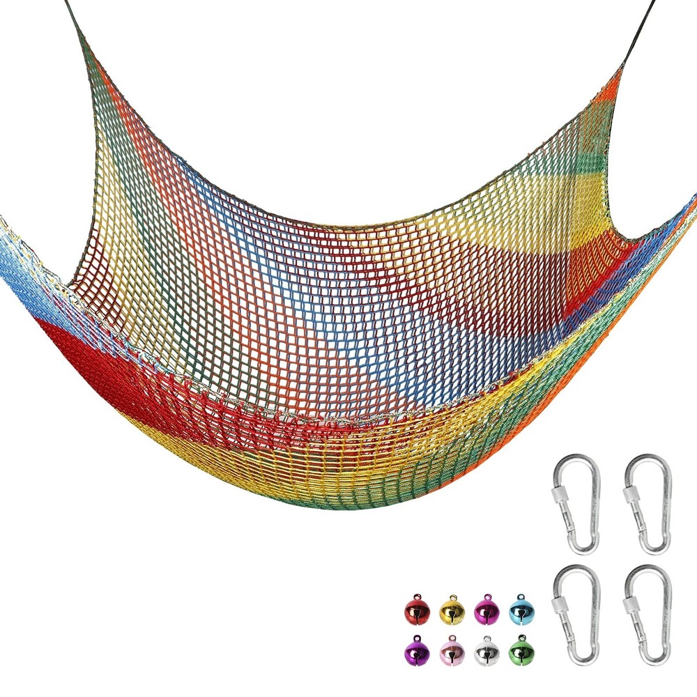 Playground Safety Net 6.5′ x 9.8′, Double Layers Climbing Cargo Net for Kids,…