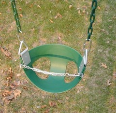 Swingset toddler swing,transition swing,half bucket swing,front safety chain,PVC