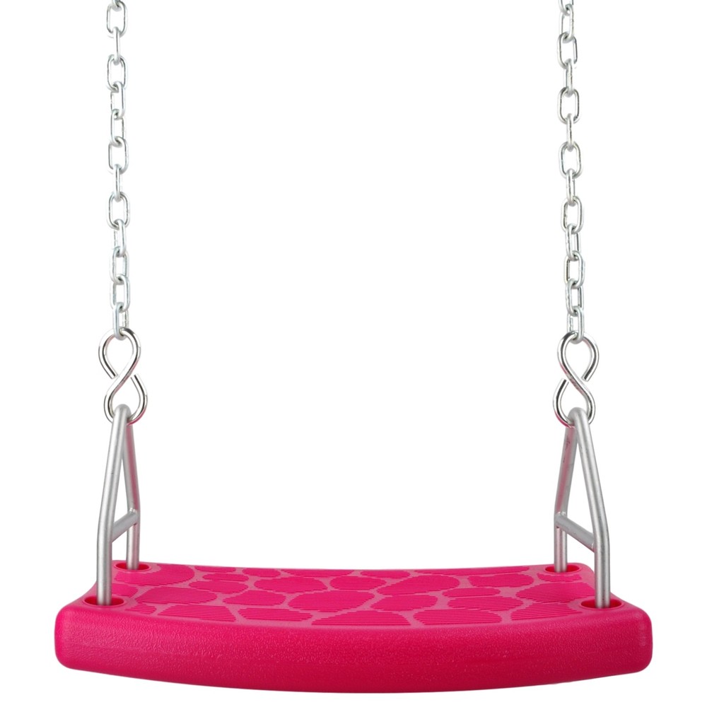 SWING SET STUFF INC. FLAT SEAT WITH 5.5 FT. UNCOATED CHAIN PINK toy kids 0309