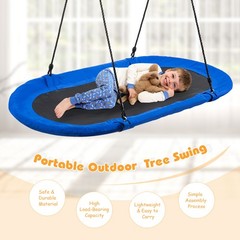 60″ Saucer Tree Swing Surf Outdoor Adjustable Kids Giant Oval Platform Swing Set