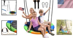 Large Family-Friendly 40-Inch Saucer Swing – Easy Installation & Portable