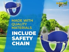 SWING SET STUFF HALF BUCKET SEAT BLUE toddler children playground wood kid 0134