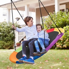 Topbuy 60″ Flying Saucer Tree Swing Set Outdoor Oval Swing Adjustable Hanging