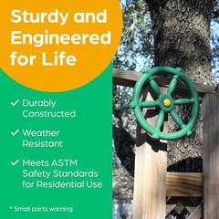 Pirate Ship Wheel for Kids’ Outdoor Playhouse – 12-Inch Green Steering Wheel