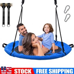 40 Inch Blue Saucer Tree Swing Set for Kids Adults Waterproof Flying Swing Seat