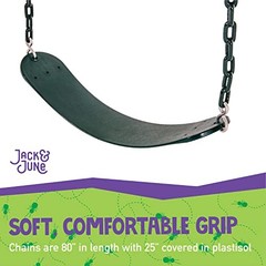 Jack & June Belt Playset Swing with 80” Chains Made for 5’ and 6’ Deck Green