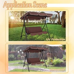 Patio Swing Canopy Replacement Cover Outdoor 3 Seater Porch Swing Seat Chair …