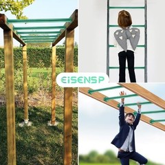 15 Set Metal Monkey Bars Ladder Rungs Set for Backyards 21.5 Inch Green