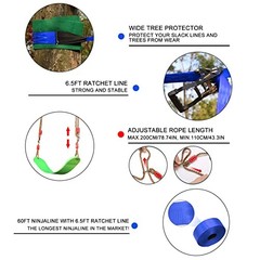 Ninja Obstacle Course for Kids Backyard – 10 Durable 1x60FT + 10 attachments