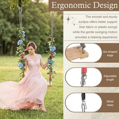 Wooden Swing Seat, Nostalgic Outdoor Wood Swing for Kids , Tree Straps Set Acces