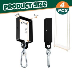 Dunzy 4 Pcs Metal Swing Set Accessories Includes Snap Hooks Brackets Attachme.
