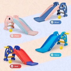 3-in-1 Toddler Slide Climber Playset with Basketball Hoop & Ball – Indoor/Outdoo