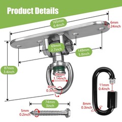 Swing Hanger Ceiling Mount Heavy Duty Anti-Rust with 180° & 360° Bearings Pun…