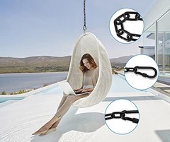 2 Pack 25in Hanging Swing Chain with 4 Carabiners, 440LB 2 Pack 25 inch Black