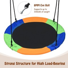40″ Flying Saucer Tree Swing Outdoor Play Set w/ Adjustable Ropes Gift for Kids
