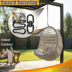 Black Swing Swivels 2 Pack, 304-Stainless Steel Swivel Rings, Double Eye Swiv…