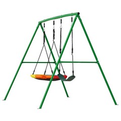 Uimoso Outdoor Swing Set with Two Seats and Sturdy A-Frame Design for Kids