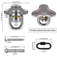360° Swivel Hanger with Bearing & Carabiner, Heavy Duty Hook for Tire and Sau…