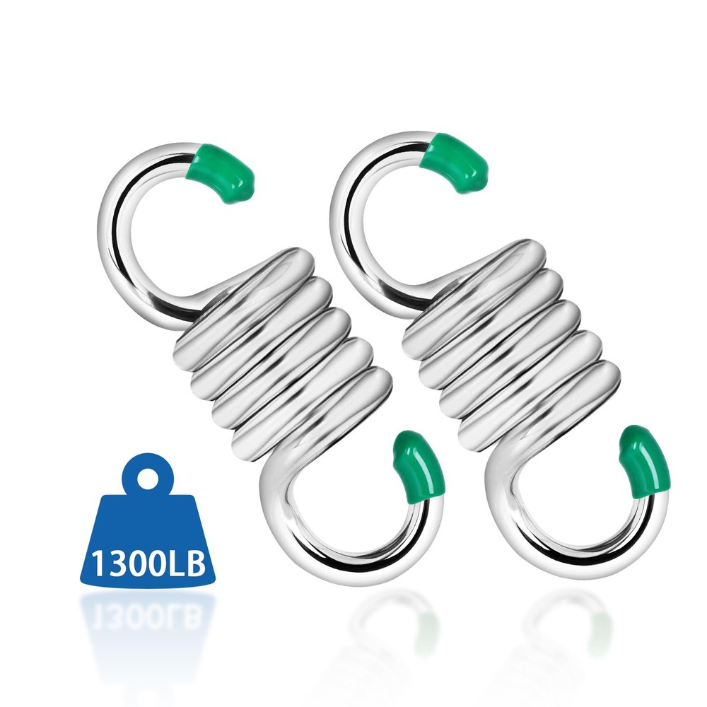 2Pack Premium Porch Swing Springs (Silver Small),1300lb Heavy Duty Springs, R…