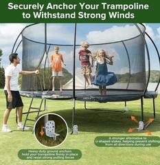 Swing Set Anchors 20″ – Heavy Duty Ground Anchors Screw in with L-Brackets & Dri