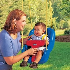 Little Tikes 2-in-1 Snug and Secure Swing, High Back Swing, Blue