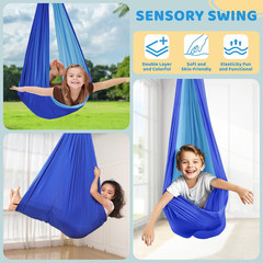 Swing Stand Frame Sensory Pod Chair Set X Shaped Heavy Duty Metal Outdoor Blue