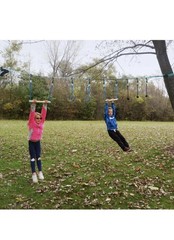 Ninja Obstacle Course 7 Obstacles Monkey bars Swing Rings 36’ Slackline Into Kit
