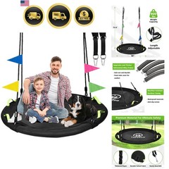 48 inch Tree Swing, Larger Saucer Flying Swing for Whole Family, 900lbs Weigh…