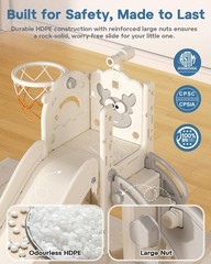 Toddler Slide for Kids, 6 in 1 Indoor Outdoor Toddler Slides Playground with …