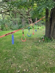 Over 50′ Of American Ninja Warrior Backyard Course Tree To Tree Or Post To Post
