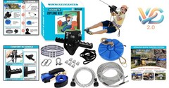 Heavy Duty Zip Line Kit for Kids Adults 120ft-200ft Up to 380Lbs Outdoor Safe…