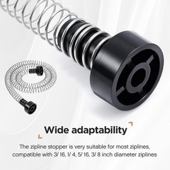 9.8Ft Zipline Spring Brake Kids Backyard Heavy Duty Zip Line Brake System