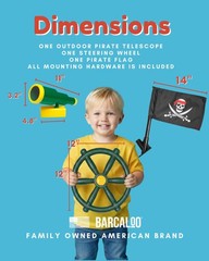 Playground Equipment Bundle Set with Kids Pirate Telescope, Pirate Steering W…