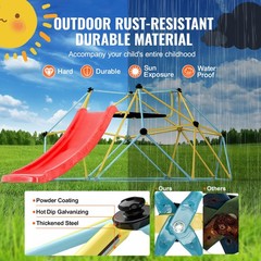 Uimoso Climbing Dome 8FT Geometric Dome Climber with Slide Jungle Gym 3-9 Years