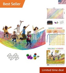 Kids Climbing Net – 6.5′ x 9.8′ Playground Safety Net with Carabiners