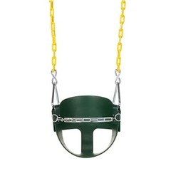 Heavy-Duty High Back Half Bucket Toddler Swing Seat with Coated Swing Chains
