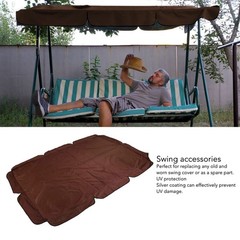 2-Seat Porch Swing Canopy Waterproof Swing Top Cover Garden Swing Seat Canopy…