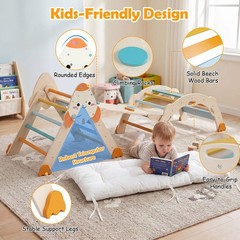 8-in-1 Climbing Toys for Toddlers with Triangle Ladder, Convertible Ramp, Indoor