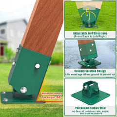 A-Frame Swing Set Brackets with 4Pcs Swing Leveling Base Brackets Heavy Duty Swi