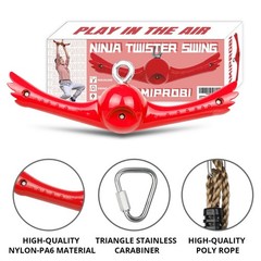360° Twist-Spin Swing Set – Slackline Attachments for Kids, Ninja Warrior Playgr
