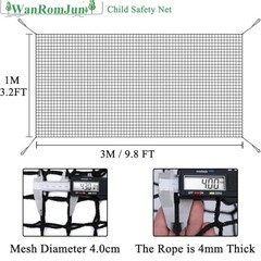 Climbing Cargo Net for Kids – Double Layers Heavy Duty 3.2 x 9.8 ft Black