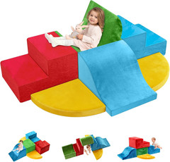 JWPEHOE 7-Piece Toddler Climbing Toys Indoor, Foam Climbing Blocks Soft Play Str