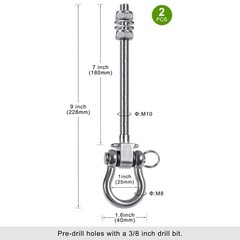 SELEWARE Heavy Duty Swing Hangers with Silent Bearings, 1500LB Capacity Stain…